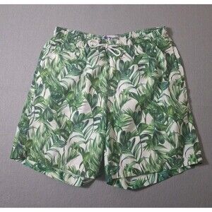 Trunks Surf and Swim Co Short Men Medium Green AOP Lined Floral Palms Print 30